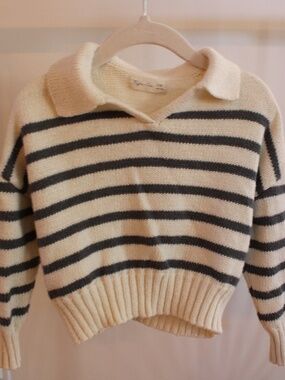 Rylee + Cru Striped Collar Sweater (2-3T)